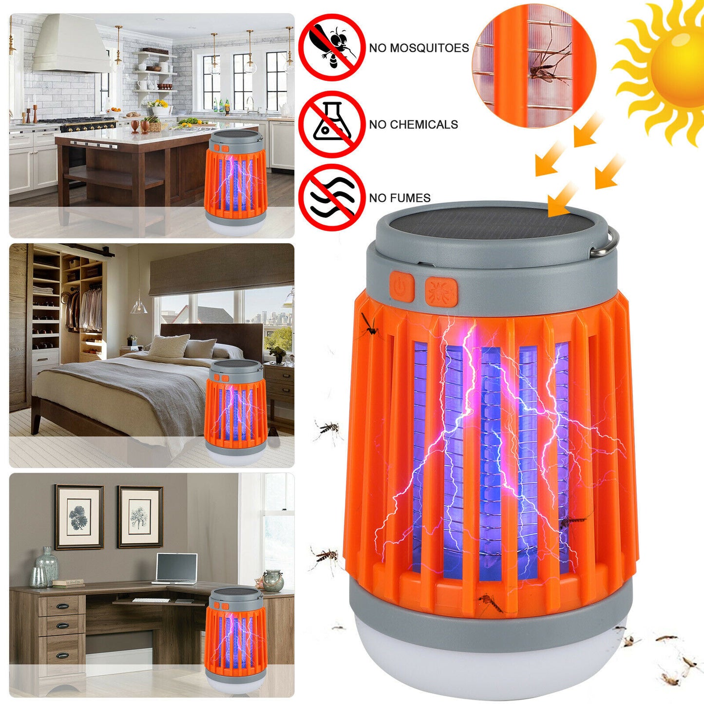 Bug Zapper Solar & USB Rechargeable LED Lantern