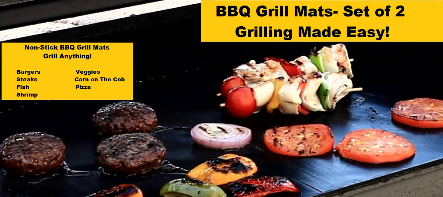 BBQ Grill Mats Set of 2