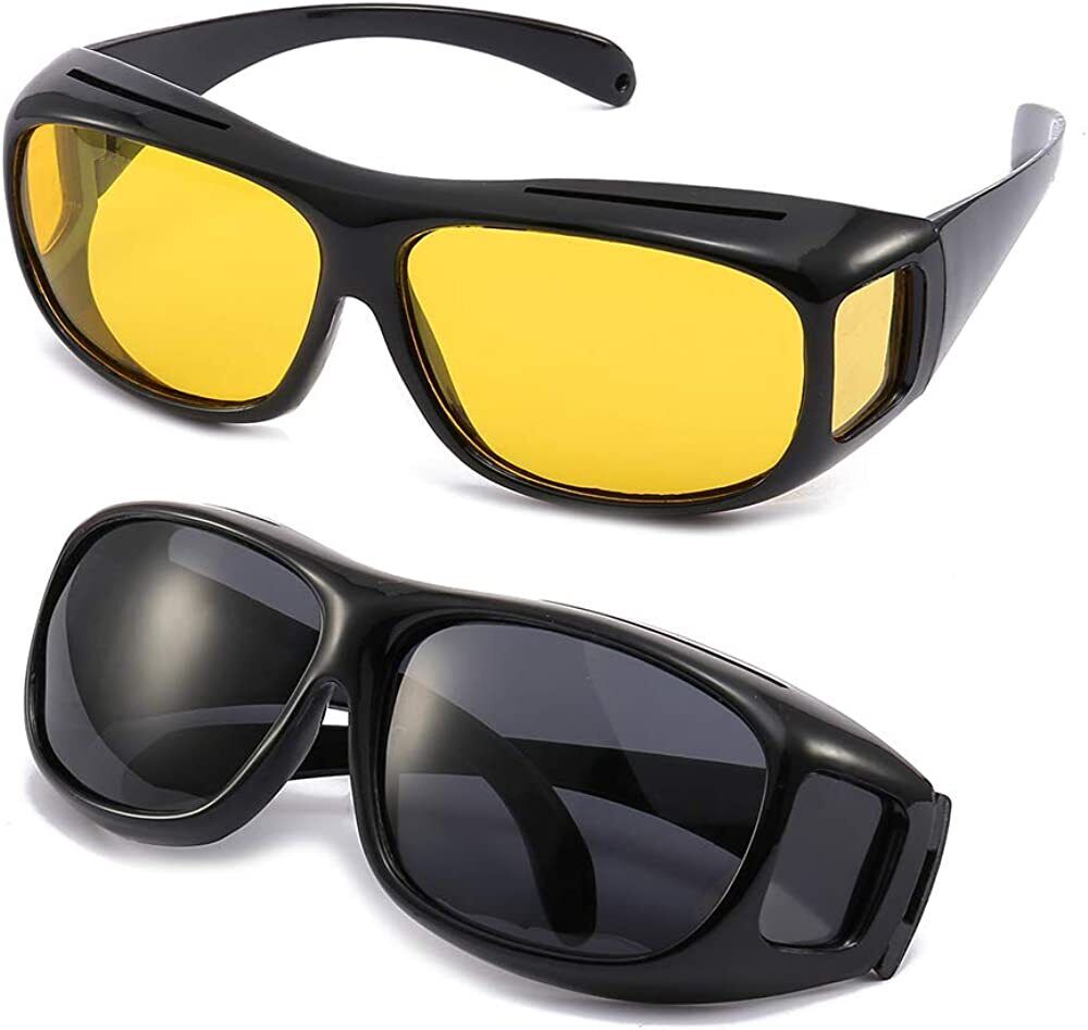 HD Polarized Night Vision & Sunglasses Wraparound Fit Over Glasses