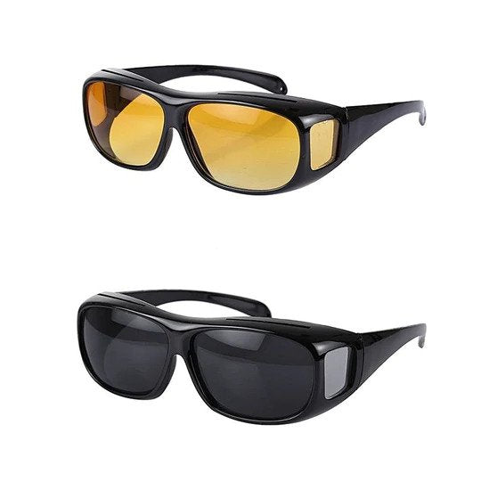 HD Polarized Night Vision & Sunglasses Wraparound Fit Over Glasses