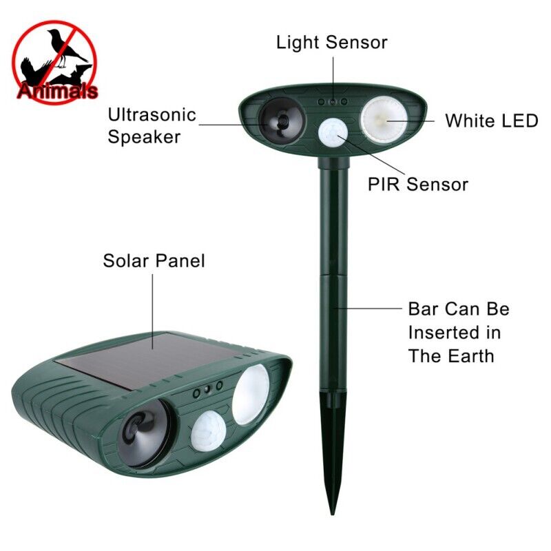 Solar Ultrasonic Outdoor Animal Pest Repeller