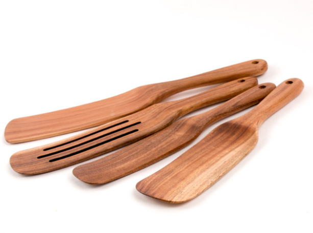 4 Piece Teak Wooden Spurtle Set