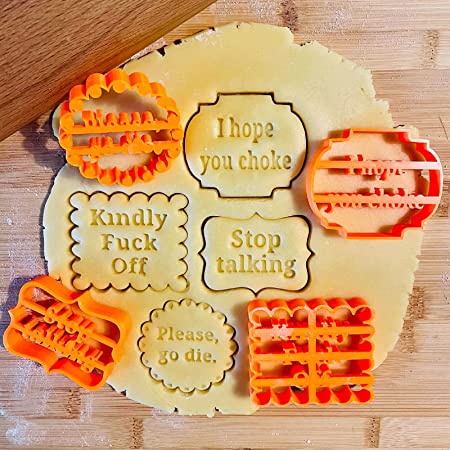 Biscuit & Cookie Molds with Funny Sayings 4 pc Set