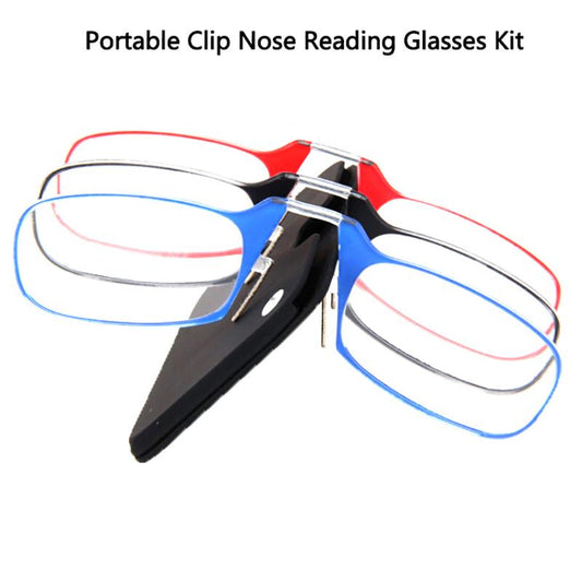 Nose Clip Reading Glasses with Phone Pouch Presbyopic