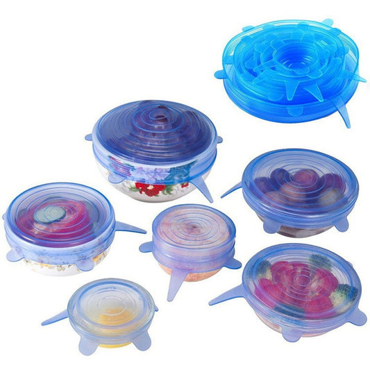 Silicone Stretch Reusable Lids Set of 6