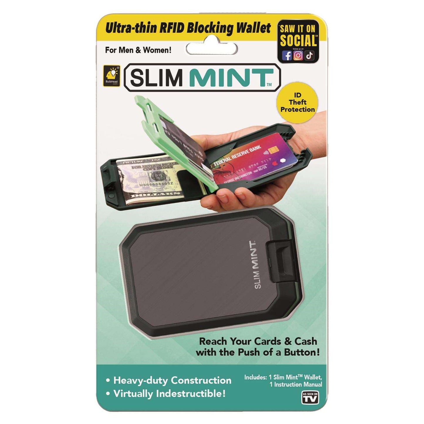 Slim Mint Wallet RFID Blocking