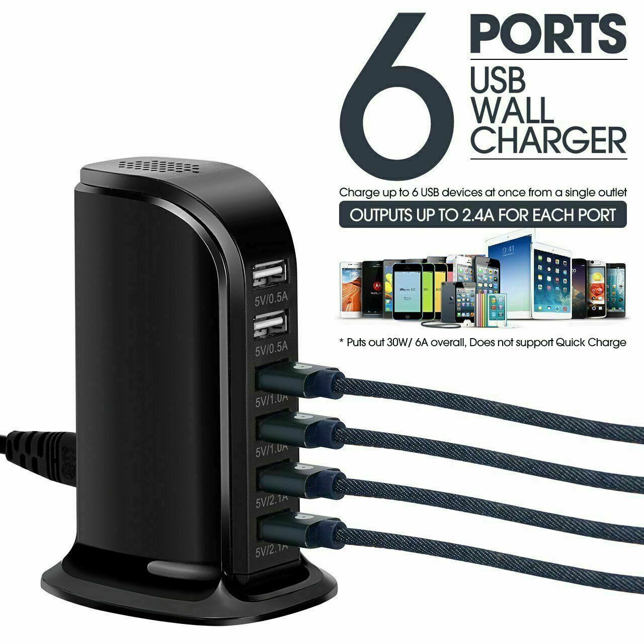 USB Charging Station 6 Ports